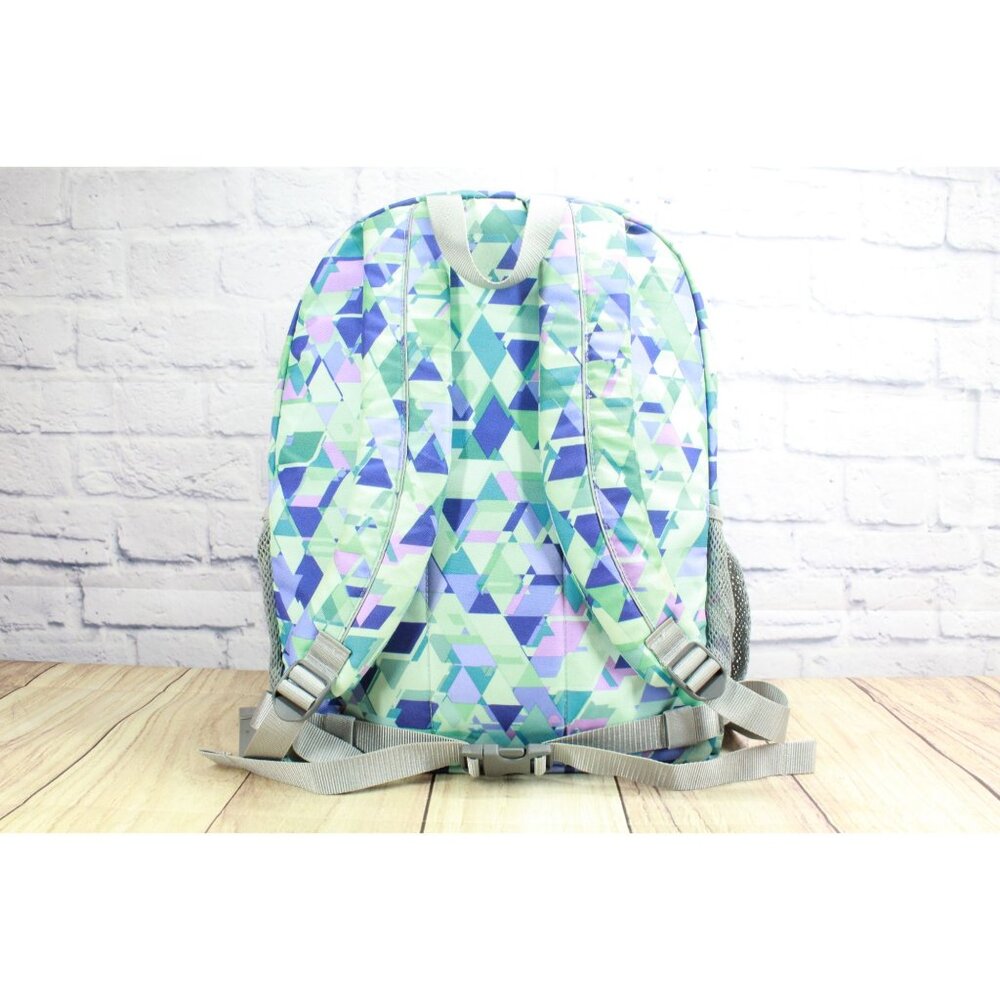 LL Bean Big Kids Citron Geo Polyester Deluxe Book Pack 37L Print School Backpack - Picture 3 of 12